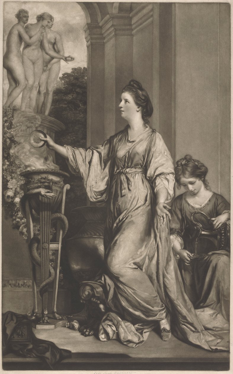 Lady Sarah Bunbury offrar till nåderna av Edward Fisher