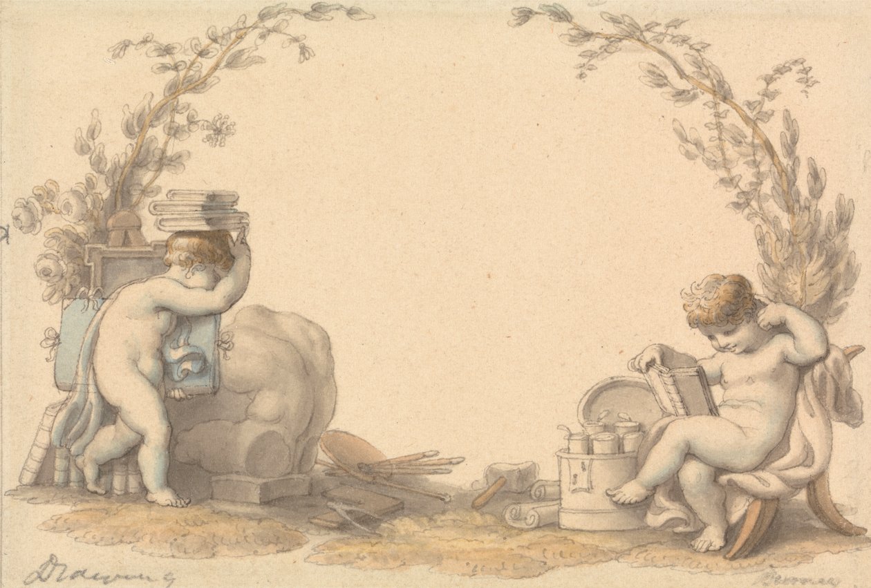 Allegori över teckning av Edward Francis Burney