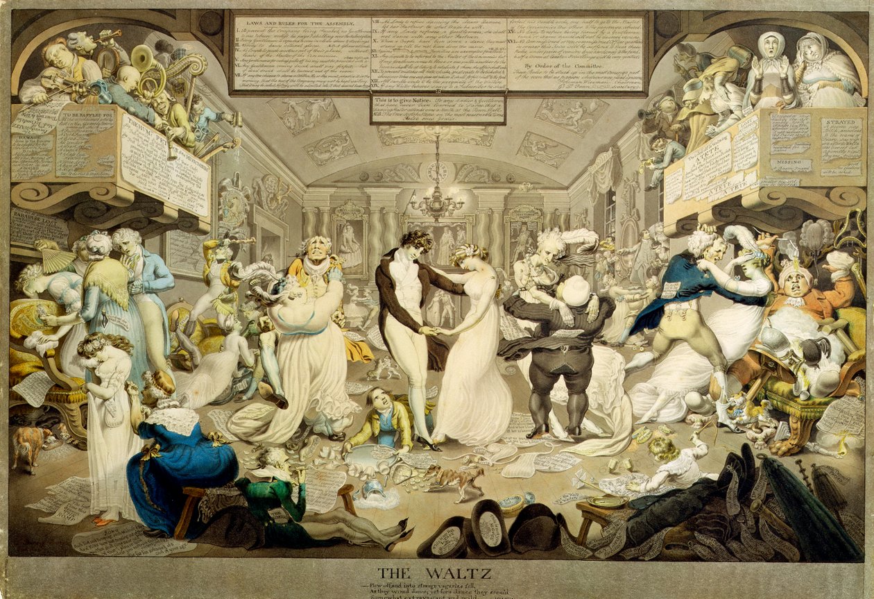 Valsen (färgad gravyr) av Edward Francis Burney