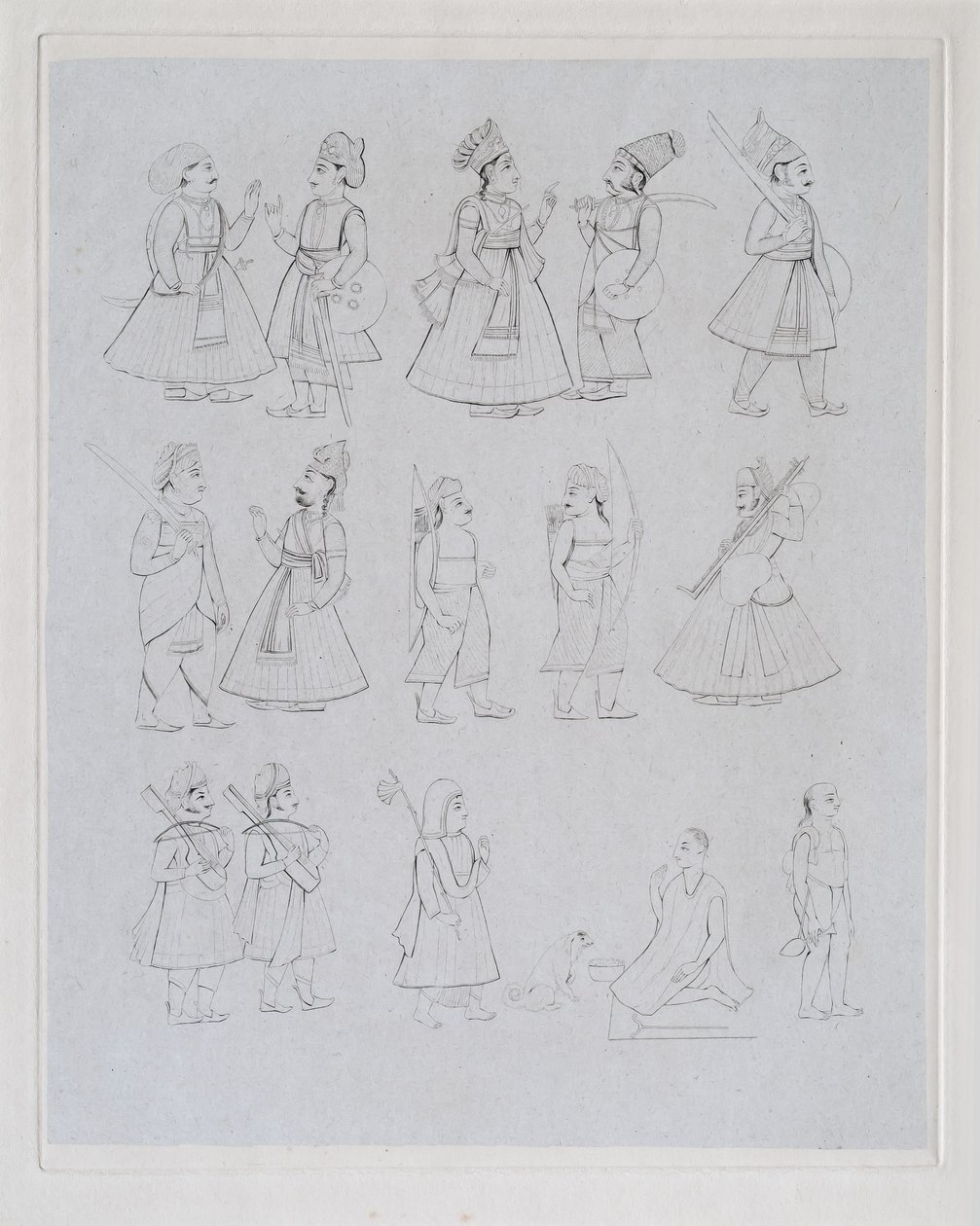 Figurer som visar olika yrken (gravyr) av Edward Francis Finden