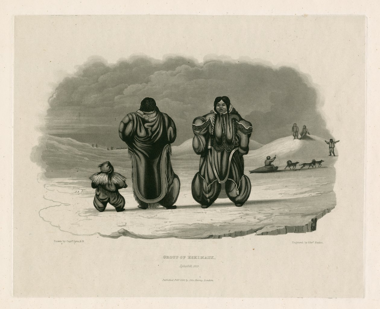 Grupp av Eskimaux, Igloolik av Edward Francis Finden