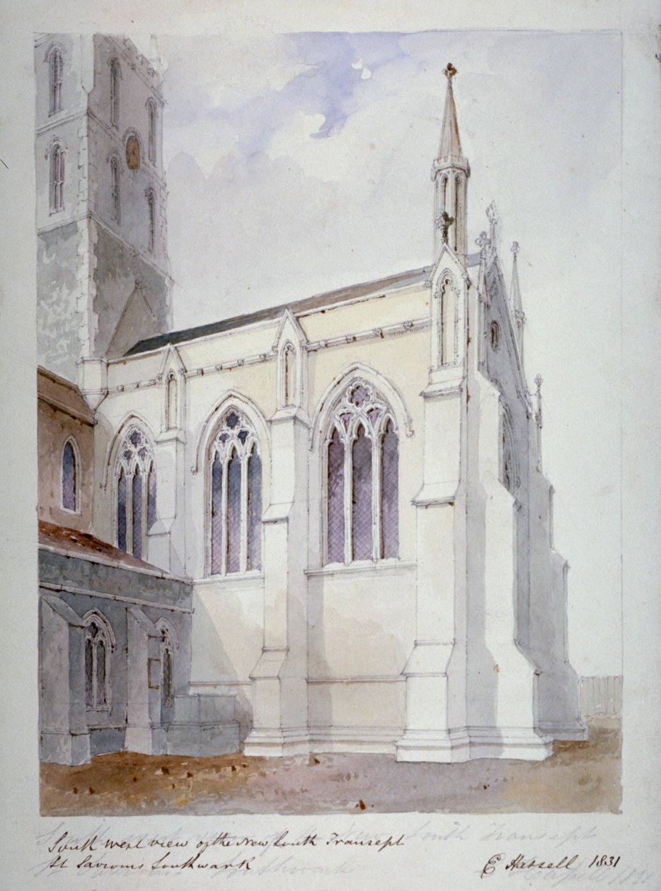 Southwark Cathedral, London, 1831 av Edward Hassell