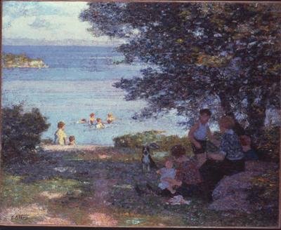 Vid vattnet (olja på duk) av Edward Henry Potthast
