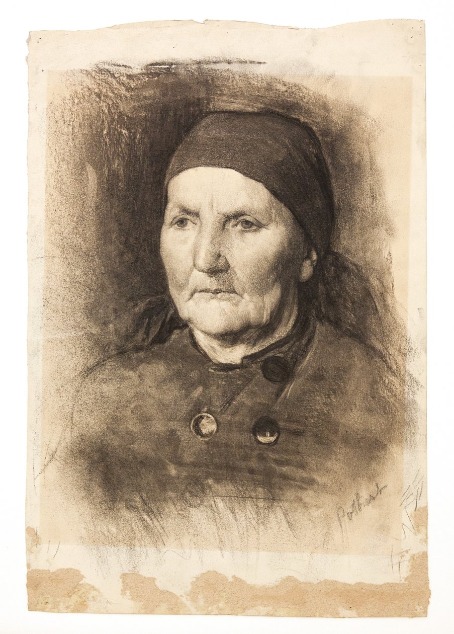 Studiehuvud (kvinna i halsduk) av Edward Henry Potthast