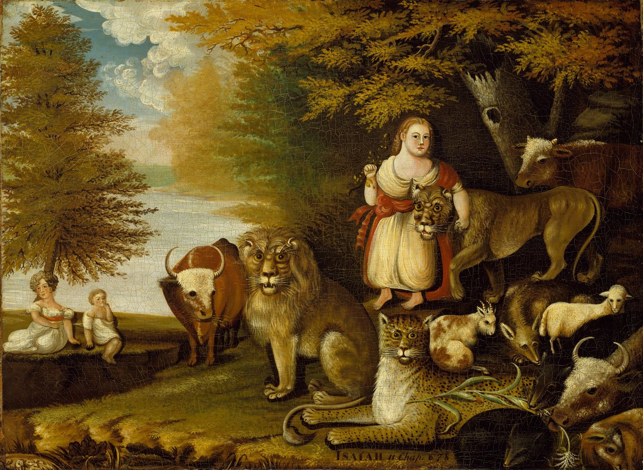 Peaceable Kingdom, ca 1830-32 (olja på duk) av Edward Hicks