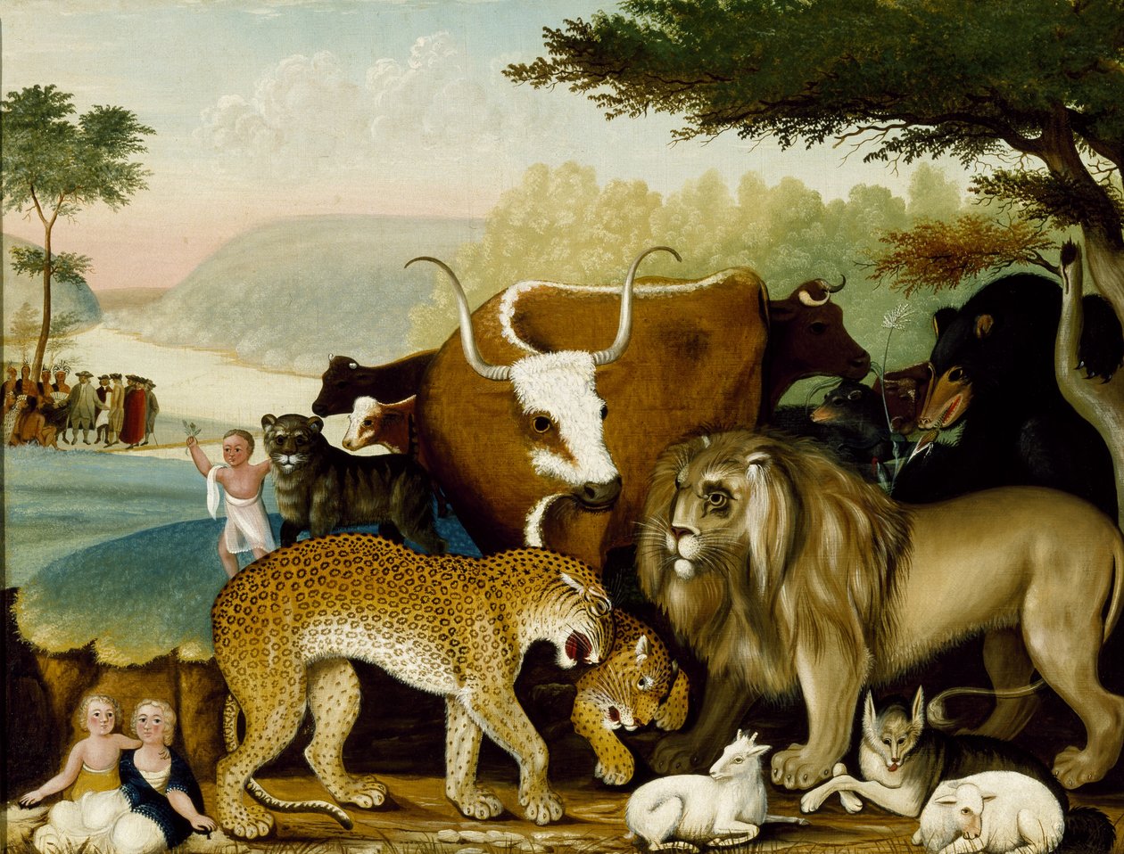 The Peaceable Kingdom, ca 1846-47 (olja på duk) av Edward Hicks