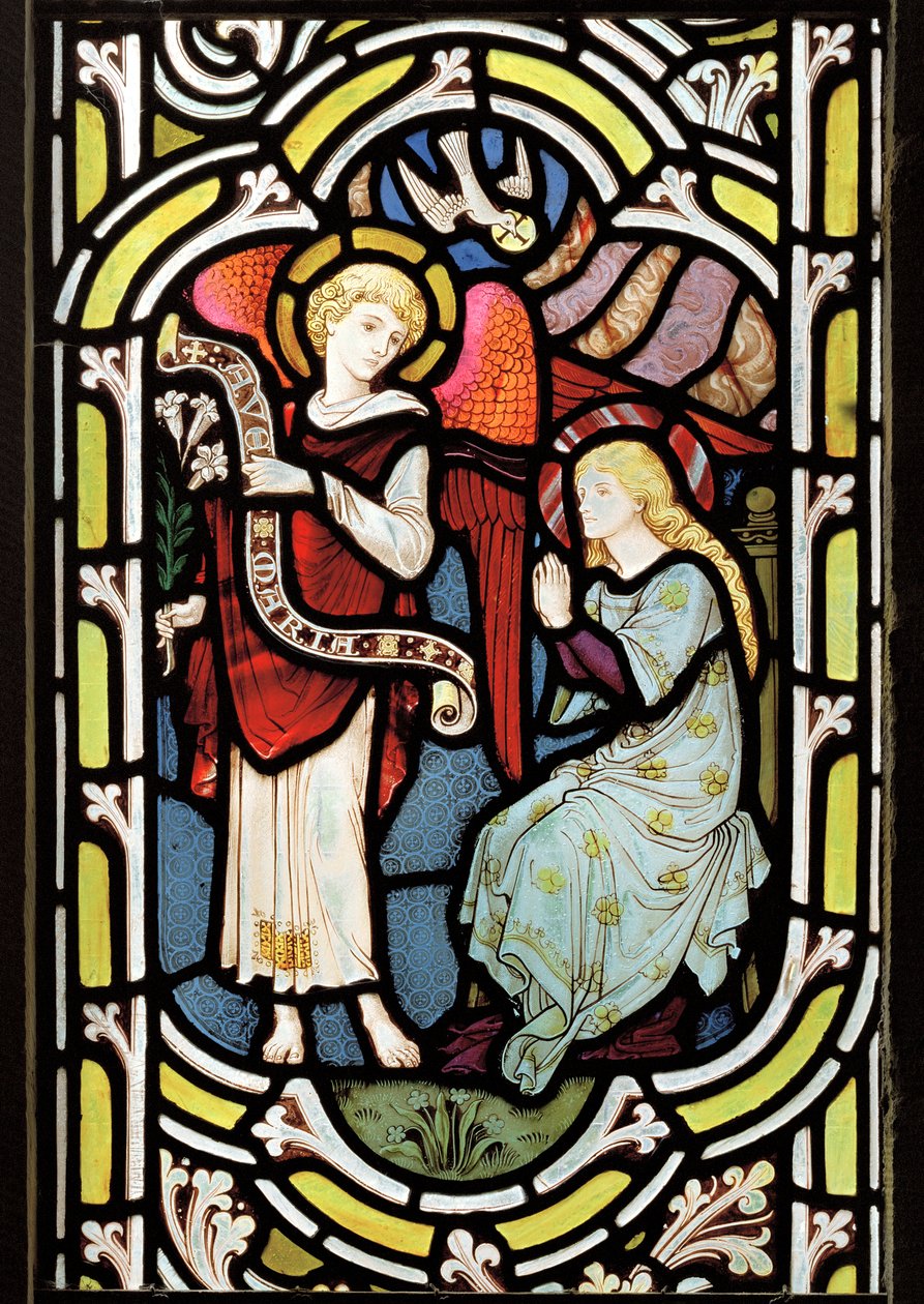 Bebådelsen, ca 1878 (målat glas) av Edward Holmes Jewitt