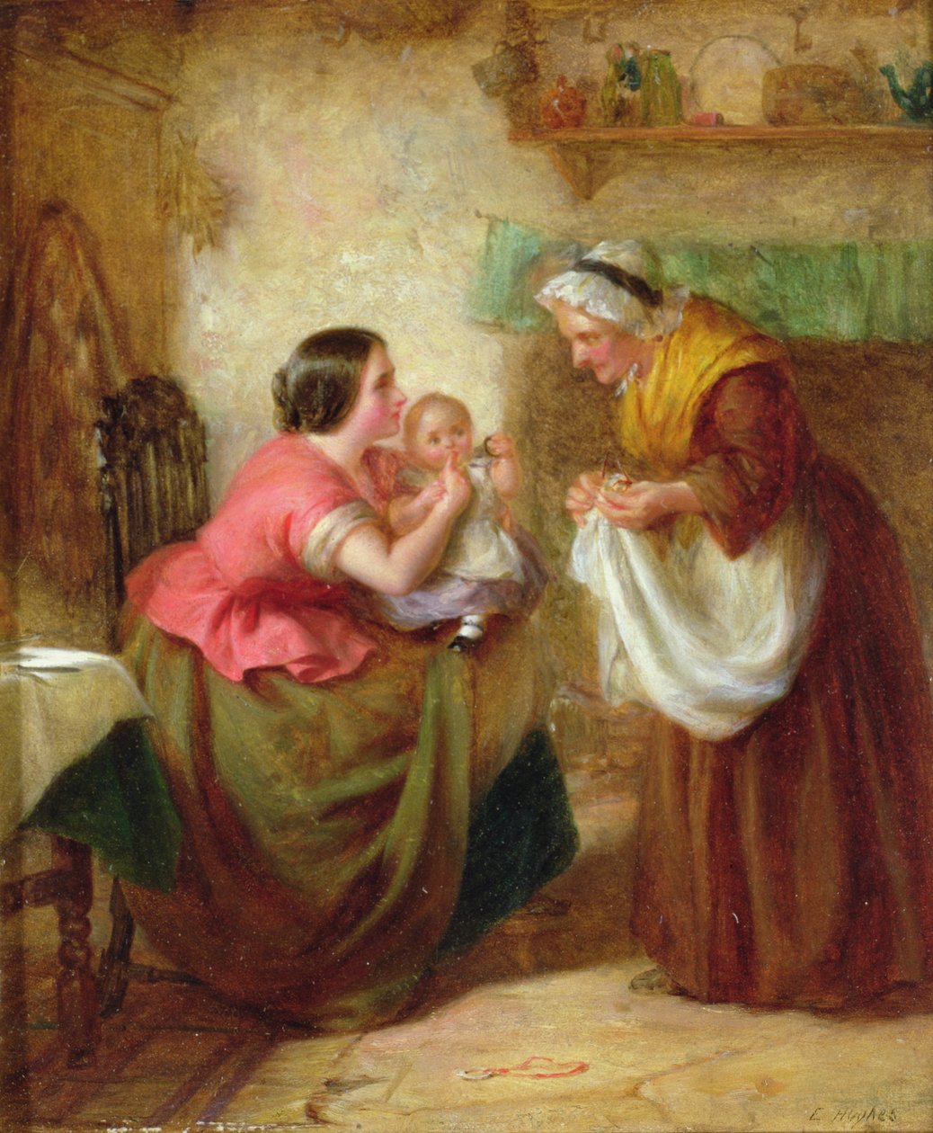 Den första tanden (olja på panel) av Edward Hughes