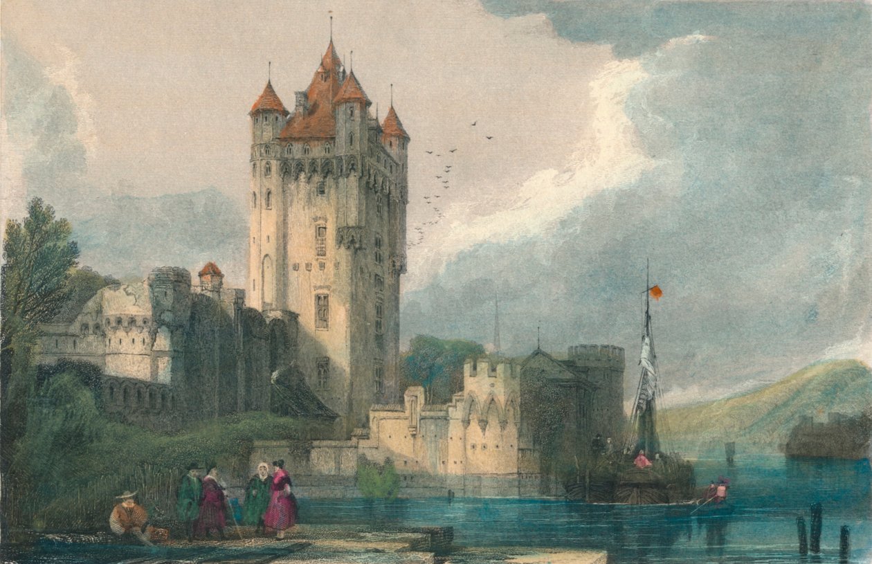 De gotiska tornen i Ellfeld, c1834. av Edward John Roberts