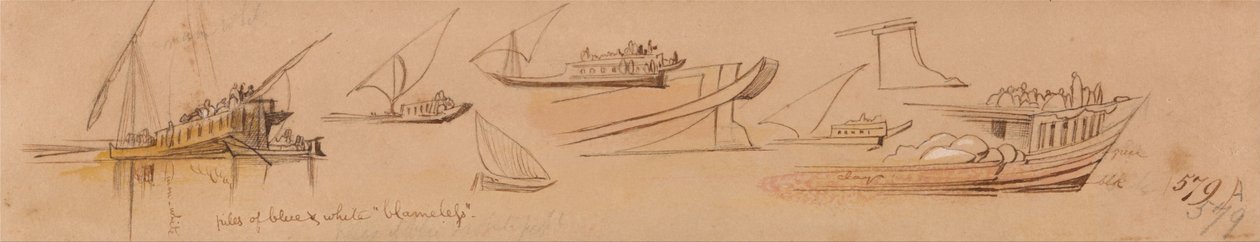 Båtar på Nilen av Edward Lear
