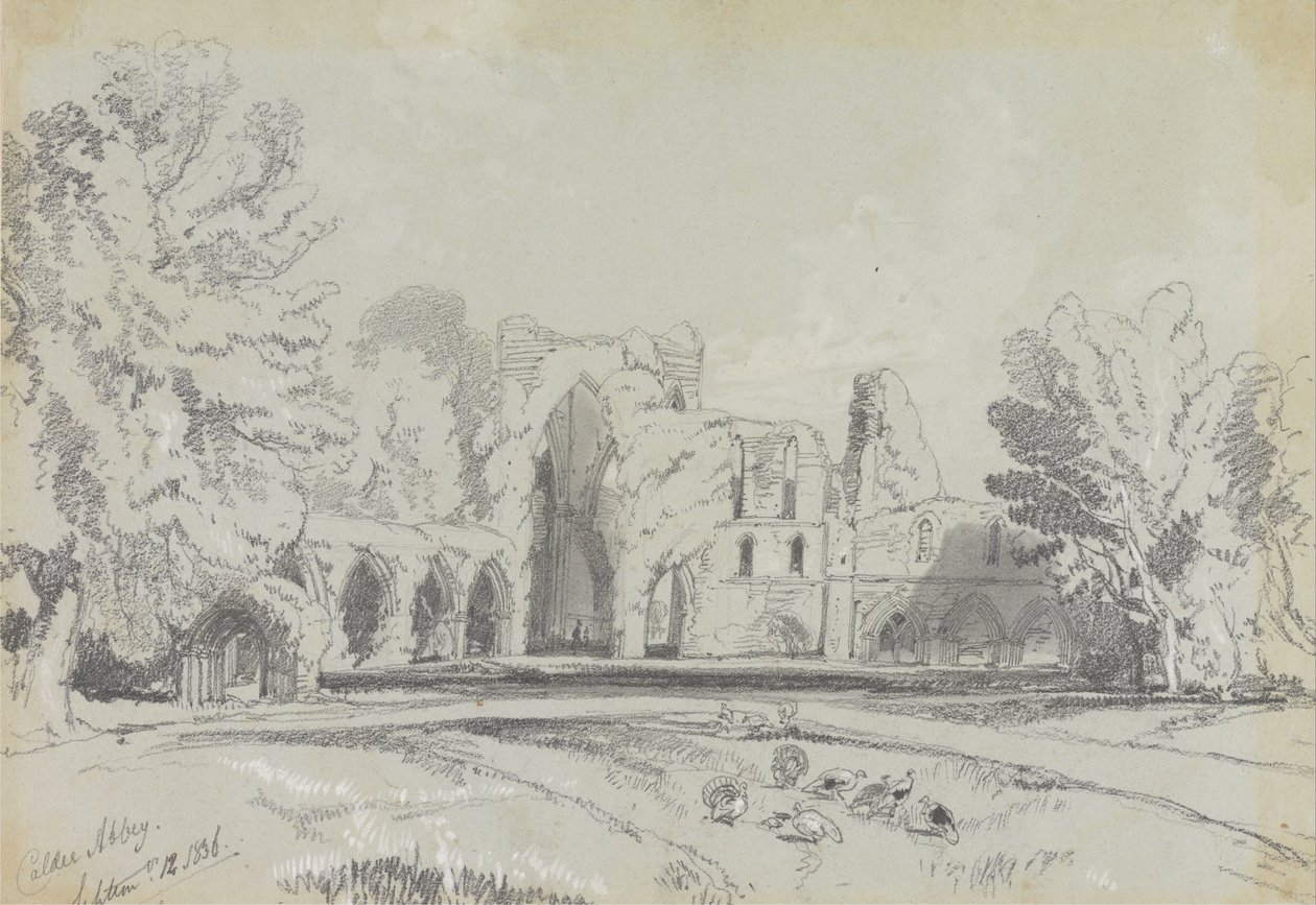 Calder Abbey, den 12 september 1836. av Edward Lear