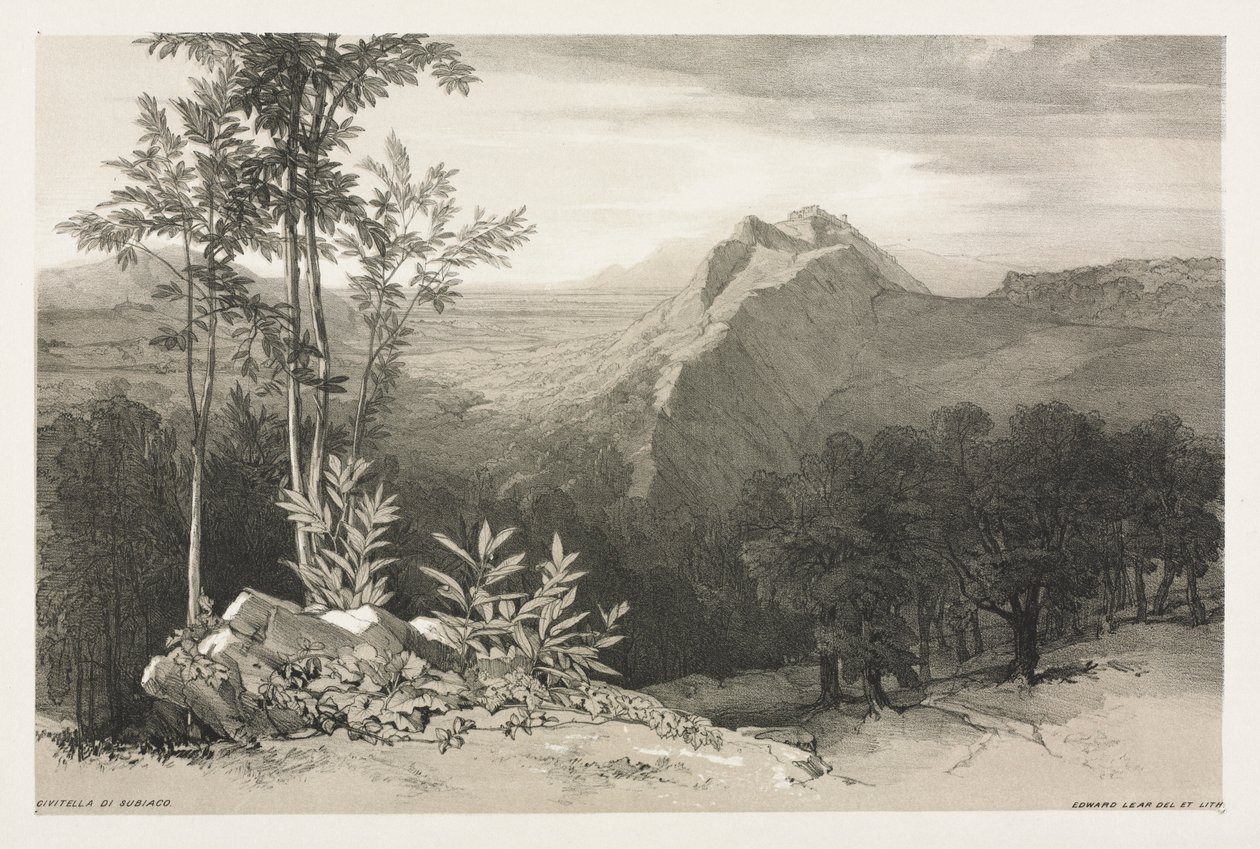 Civitella di Subiaco, ca. 1840. av Edward Lear