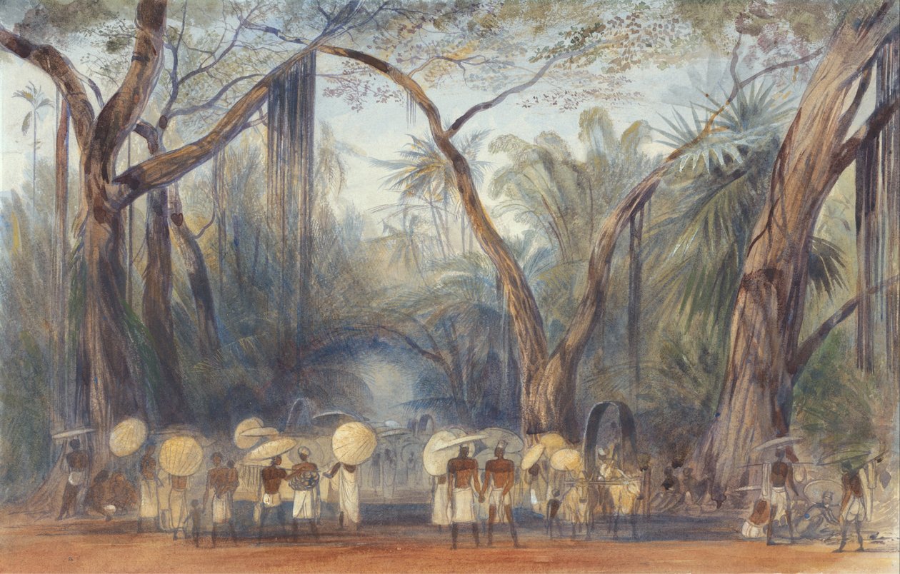Kylare på vägen nära Kalicut, Malabar av Edward Lear
