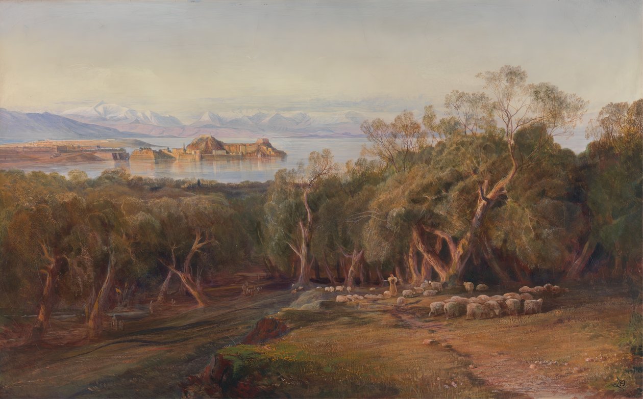 Korfu från Kristi himmelsfärd, 1862. av Edward Lear