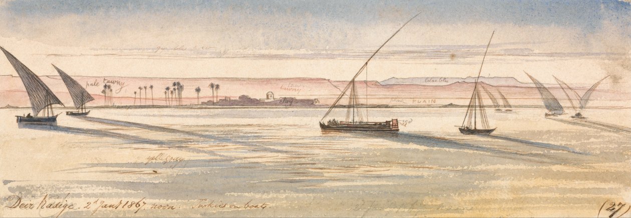Deir Kadige, middag, 2 januari 1867 (27) av Edward Lear
