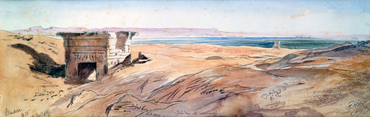 Dendera, 1867 av Edward Lear