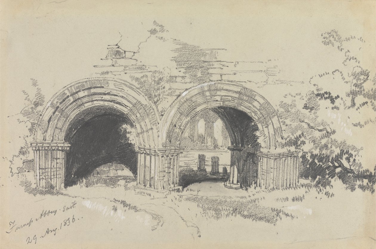Furness Abbey East, den 29 augusti 1836 av Edward Lear