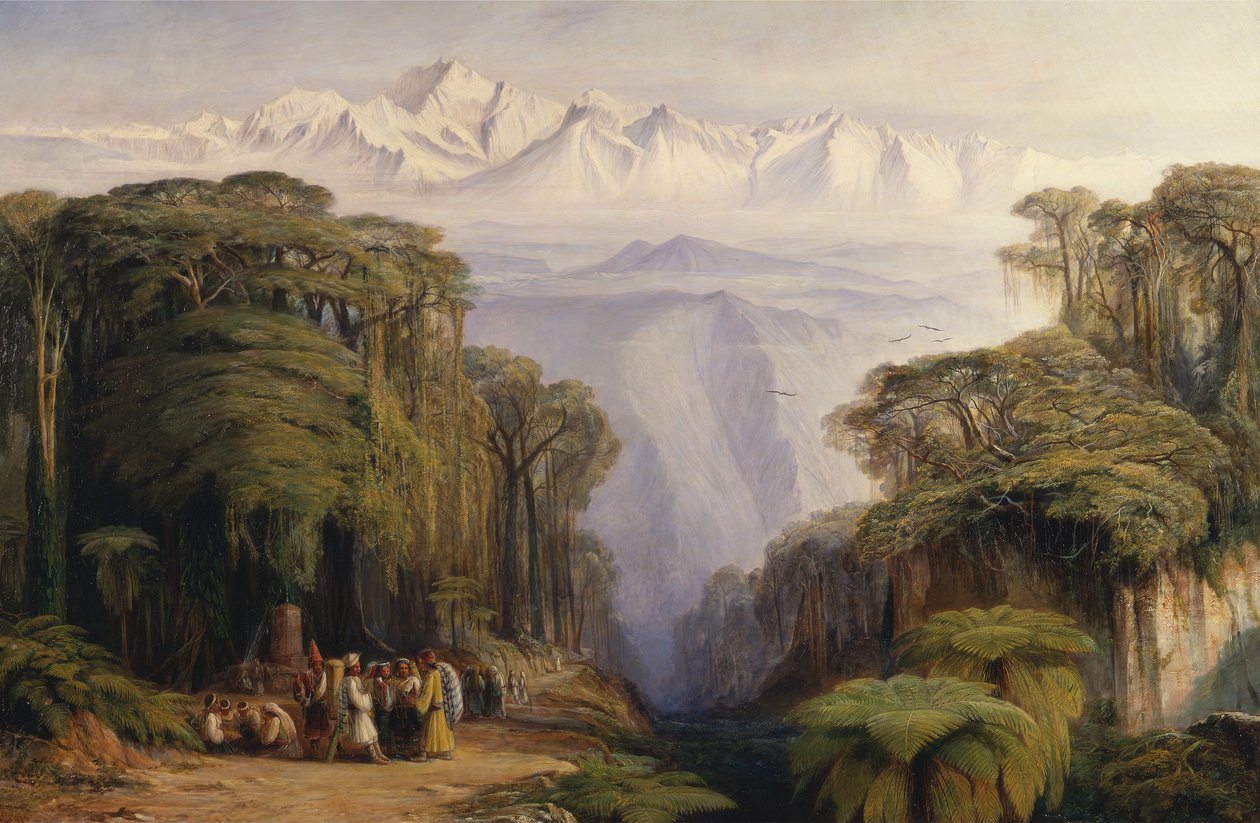 Kanchenjunga från Darjeeling, Indien, 1879. av Edward Lear