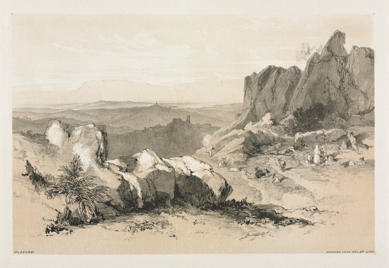 Olevano av Edward Lear
