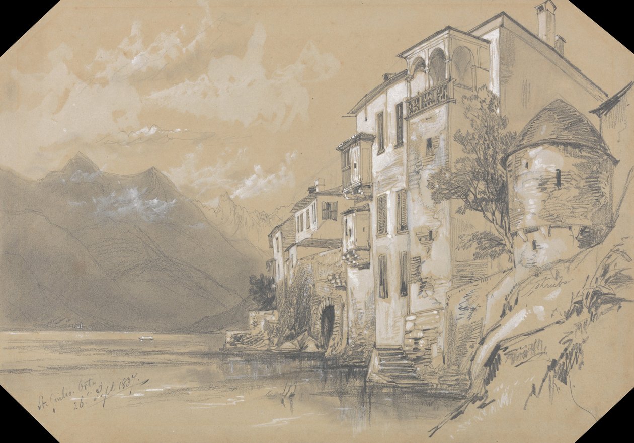 S:t Giulio, Orta, den 26 september 1837 av Edward Lear
