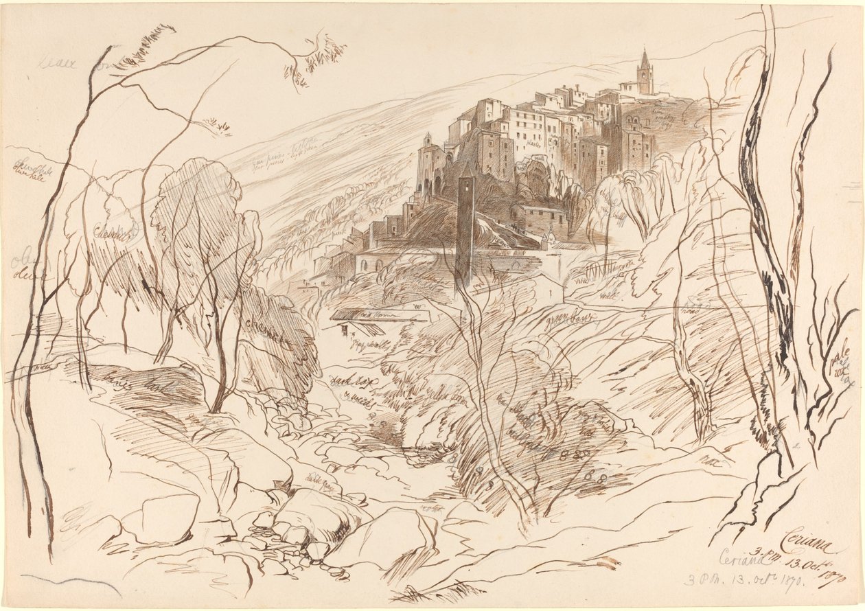 Utsikt över Ceriana, 1870. av Edward Lear