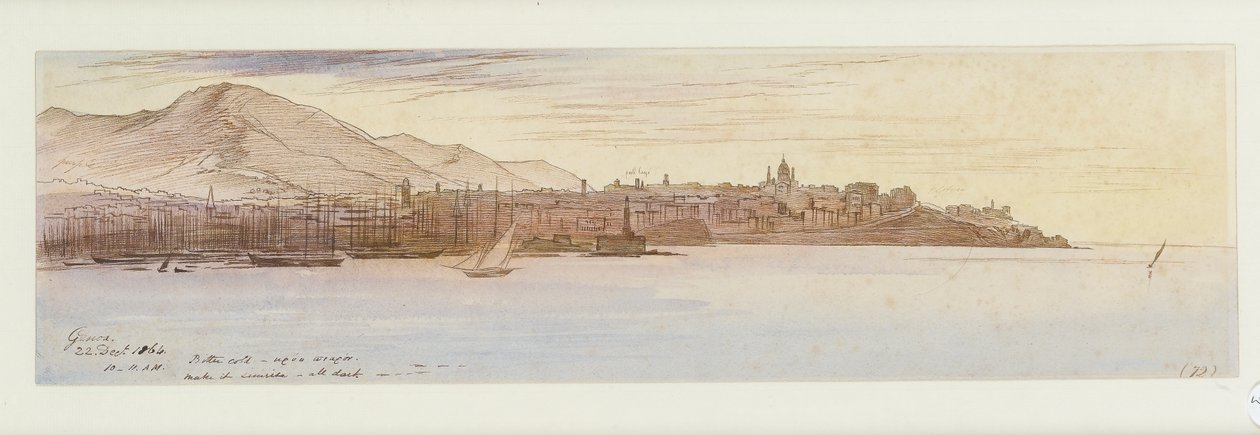 Utsikt över Genua, 1864 av Edward Lear