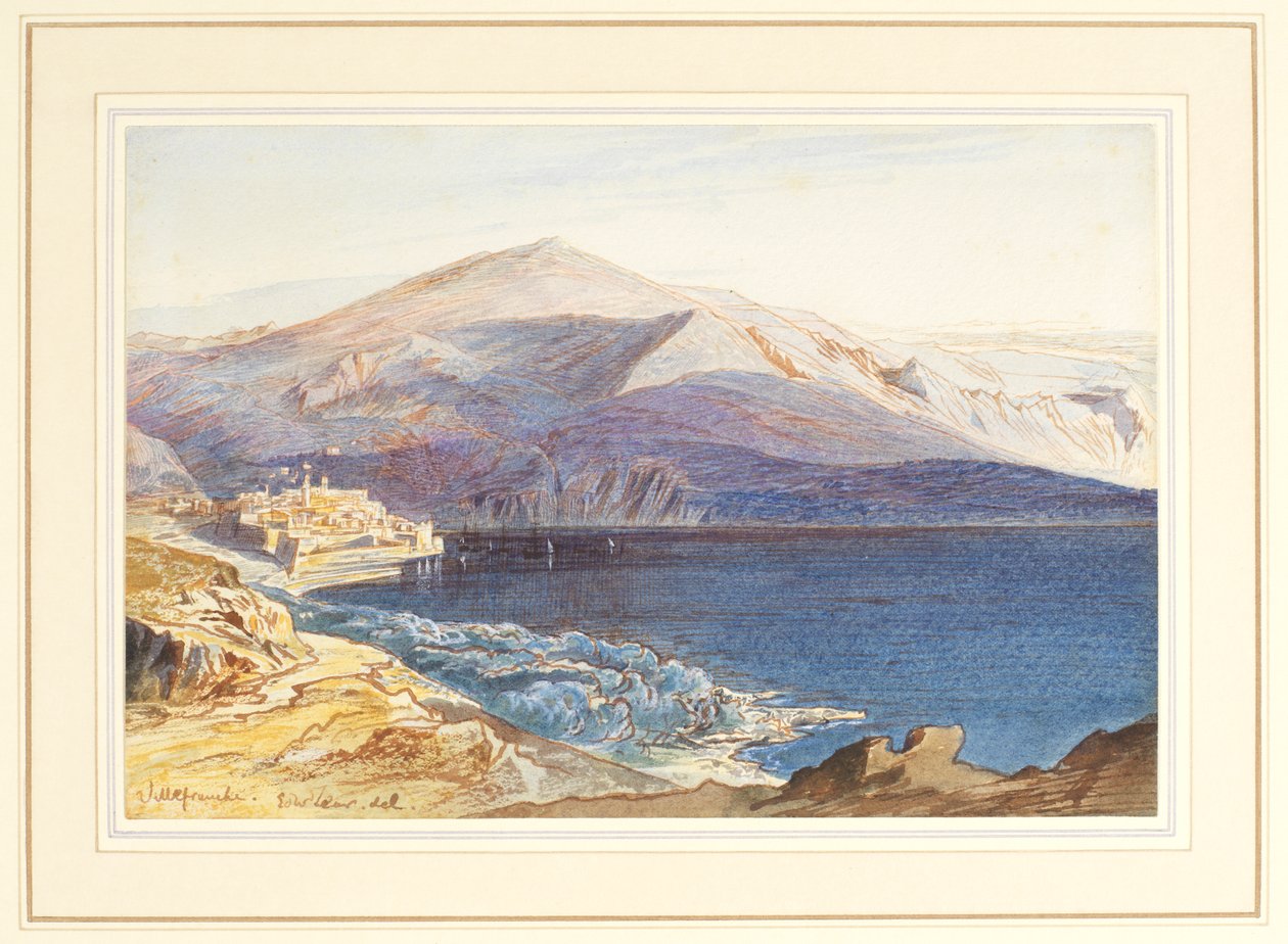 Villefranche-sur-Mer, 1800-talet av Edward Lear