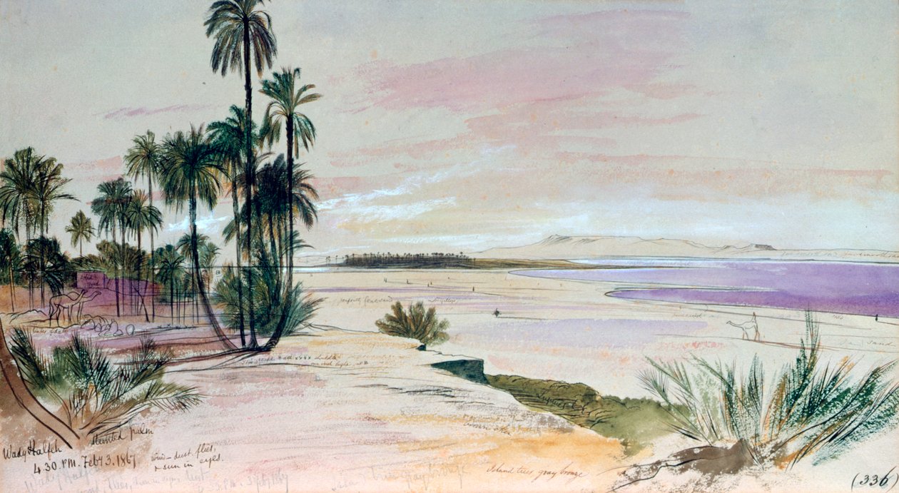 Wadi Halfa, show februari 1867 av Edward Lear