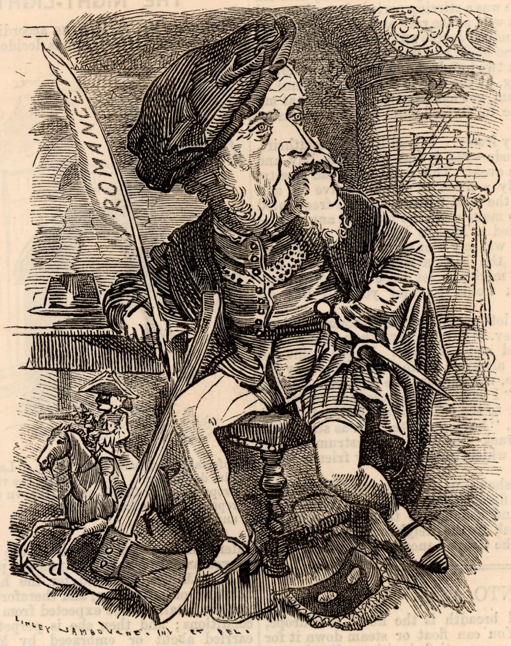 Harrison Ainsworth (1805-1882) av Edward Linley Sambourne