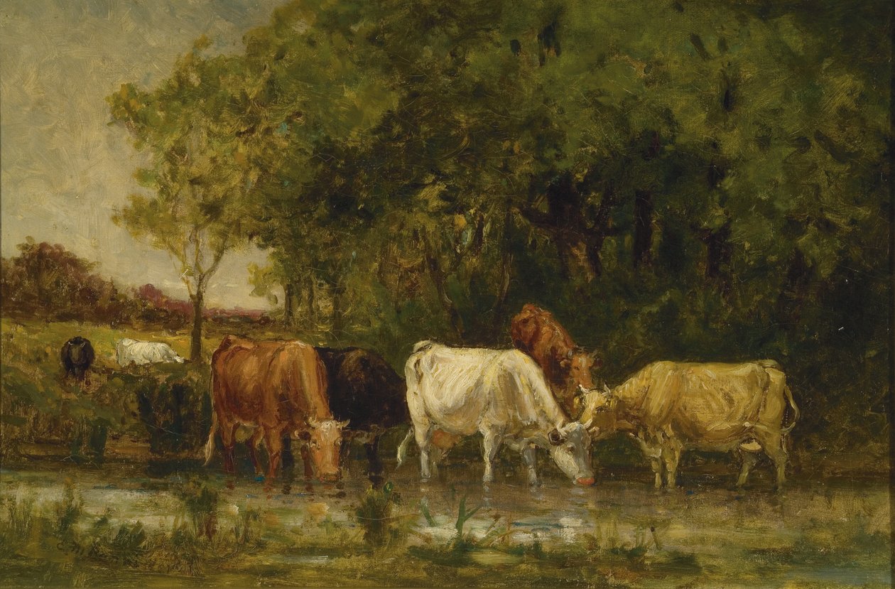 Kor i landskapet av Edward Mitchell Bannister