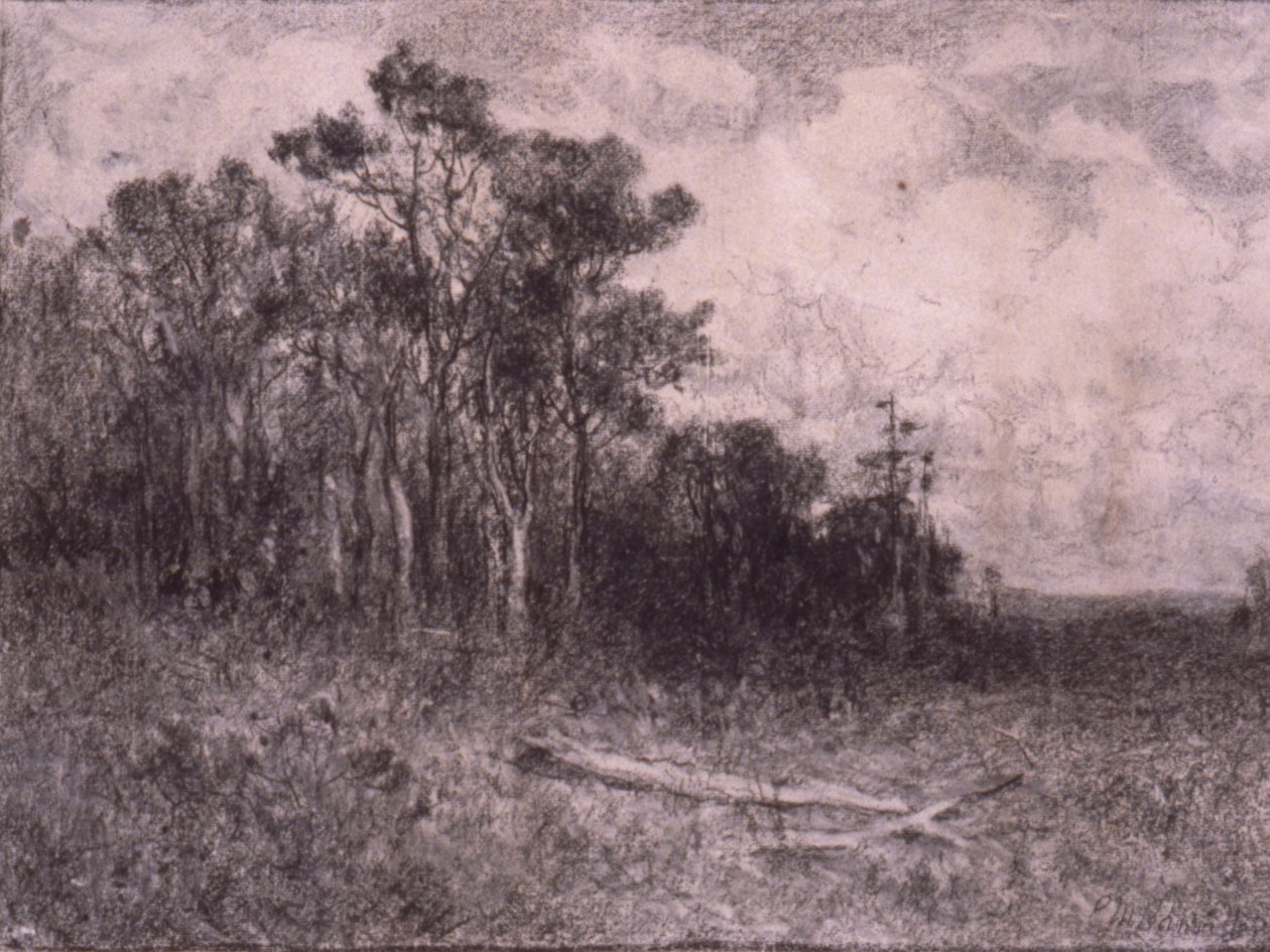 Landskap, skogsscen av Edward Mitchell Bannister