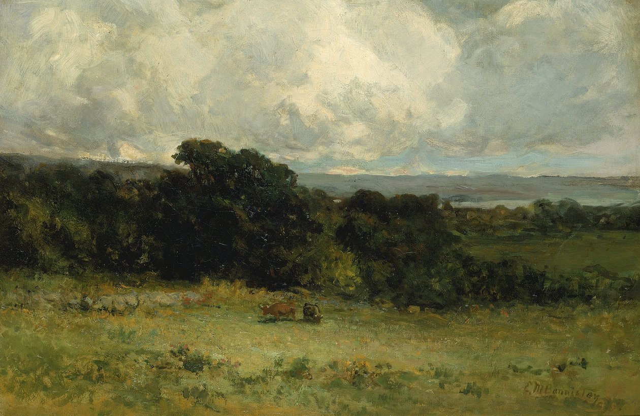 Trevliga betesmarker, 1887. av Edward Mitchell Bannister