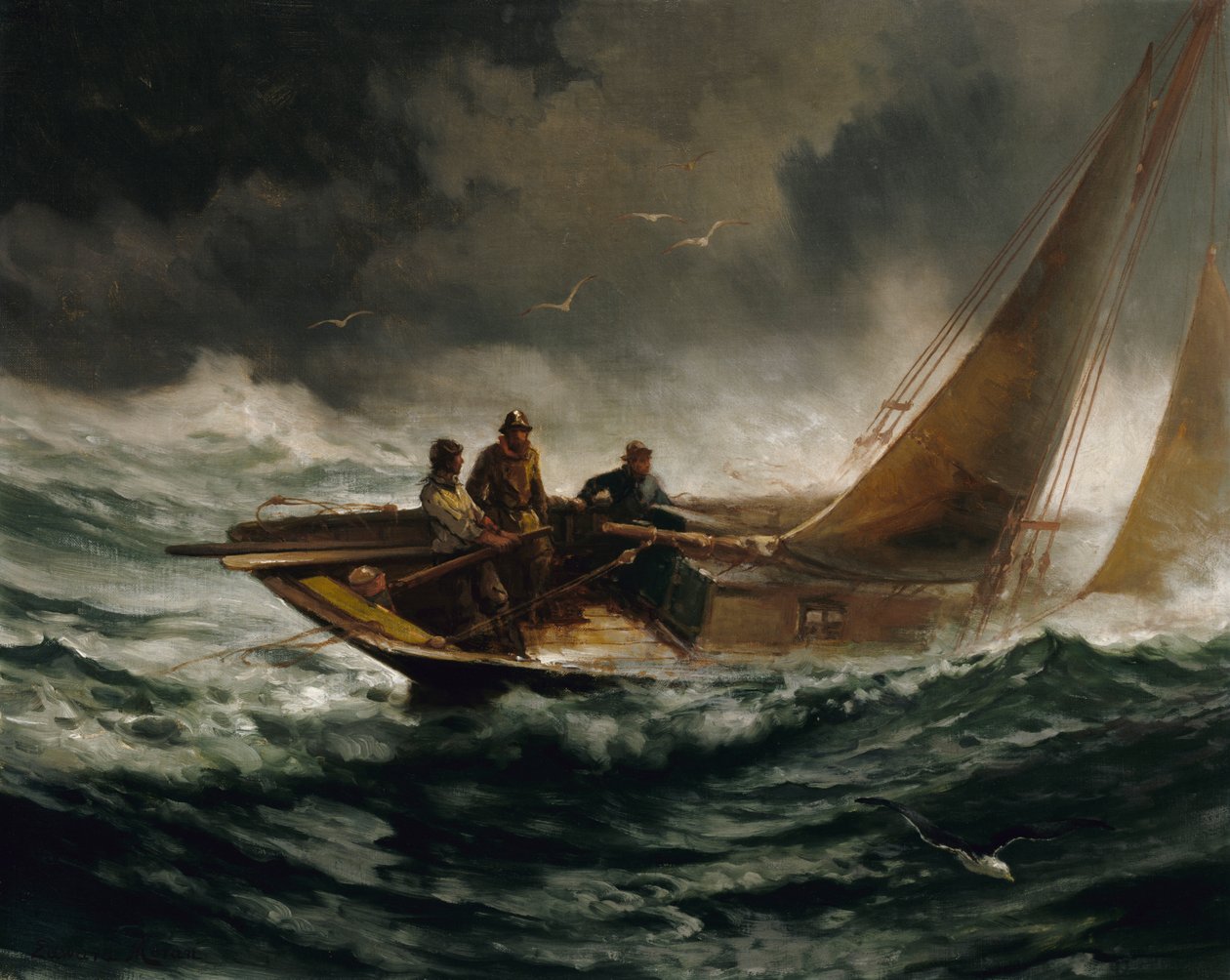 Rider ut en kuling, ca. 1889. av Edward Moran