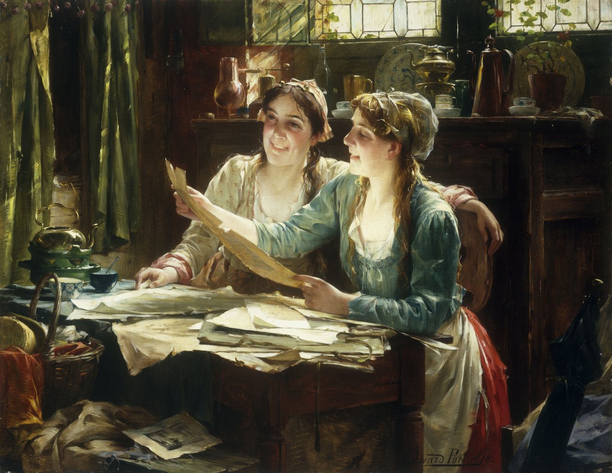 The Old Folio (olja på duk) av Edward Portielje