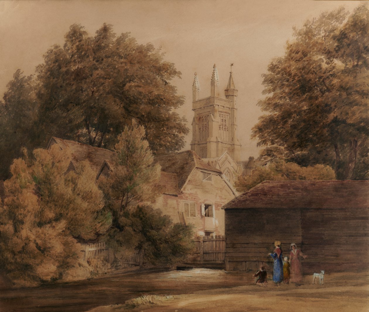 Utsikt nära Winchester (katedralen i bakgrunden) av Edward Pretty
