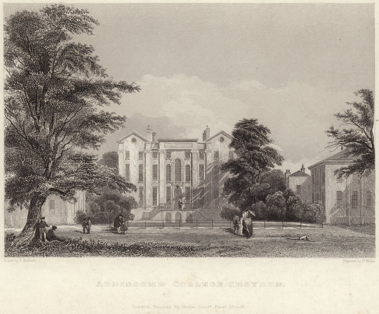 Addiscombe College i Croydon (gravyr) av Edward Pritchett