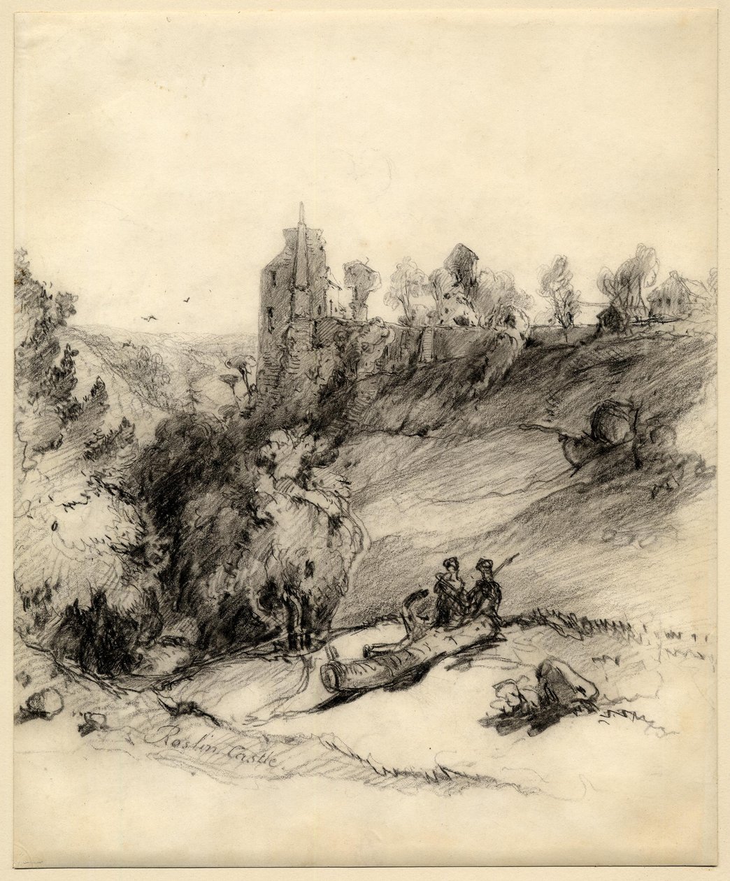 Roslin (Rosslyn) slott av Edward Thomas Daniell