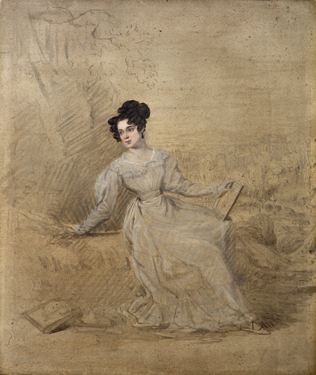 Porträtt av Jane Moresley av Edward Villiers Rippingille