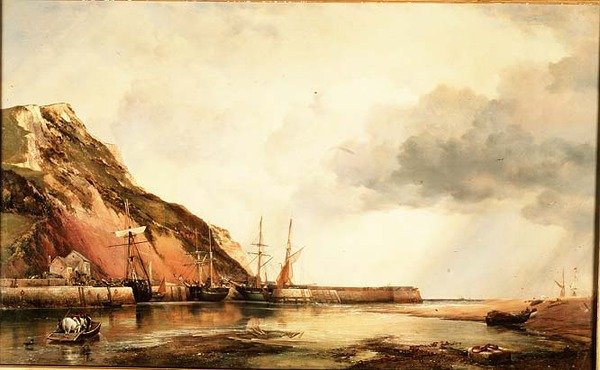 Axmouth Harbour, Devon-Low Water av Edward William Cooke