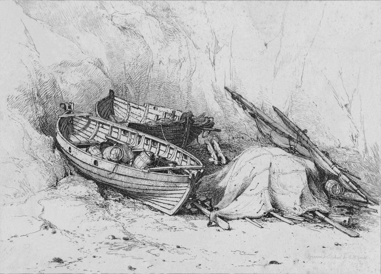 På stranden i Cromer, c1828. av Edward William Cooke