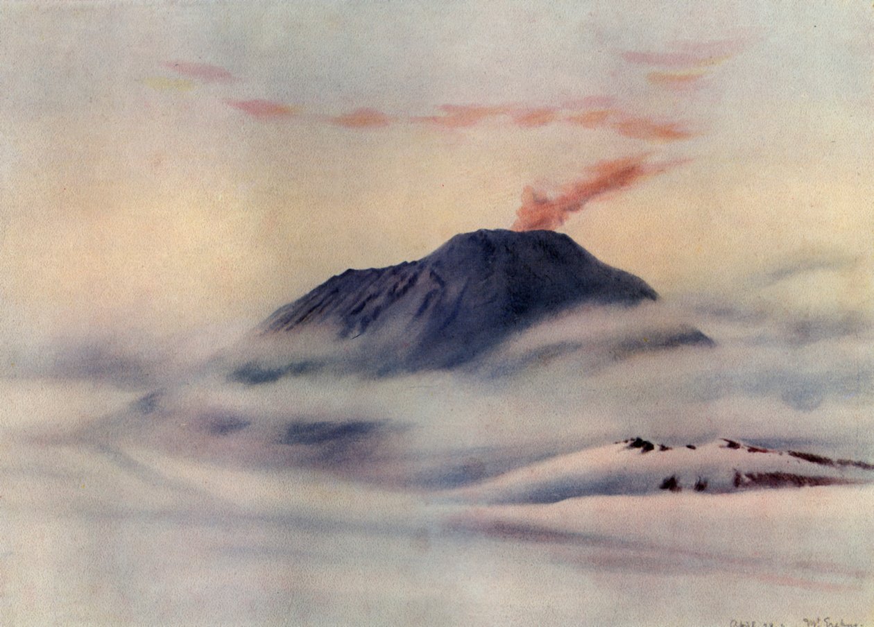 Mount Erebus, c1911, 1913. av Charles Edward Wilson