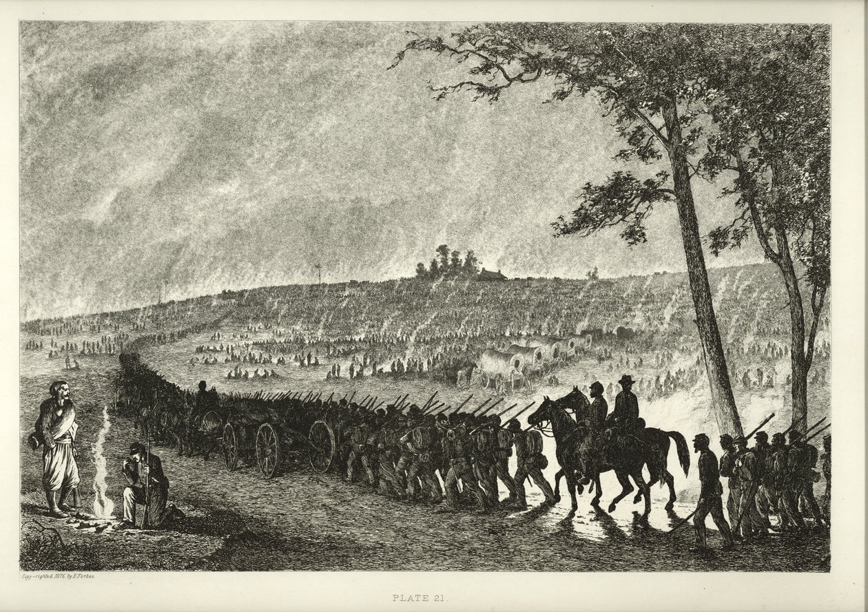 Going into Camp at Night av Edwin Austin Forbes