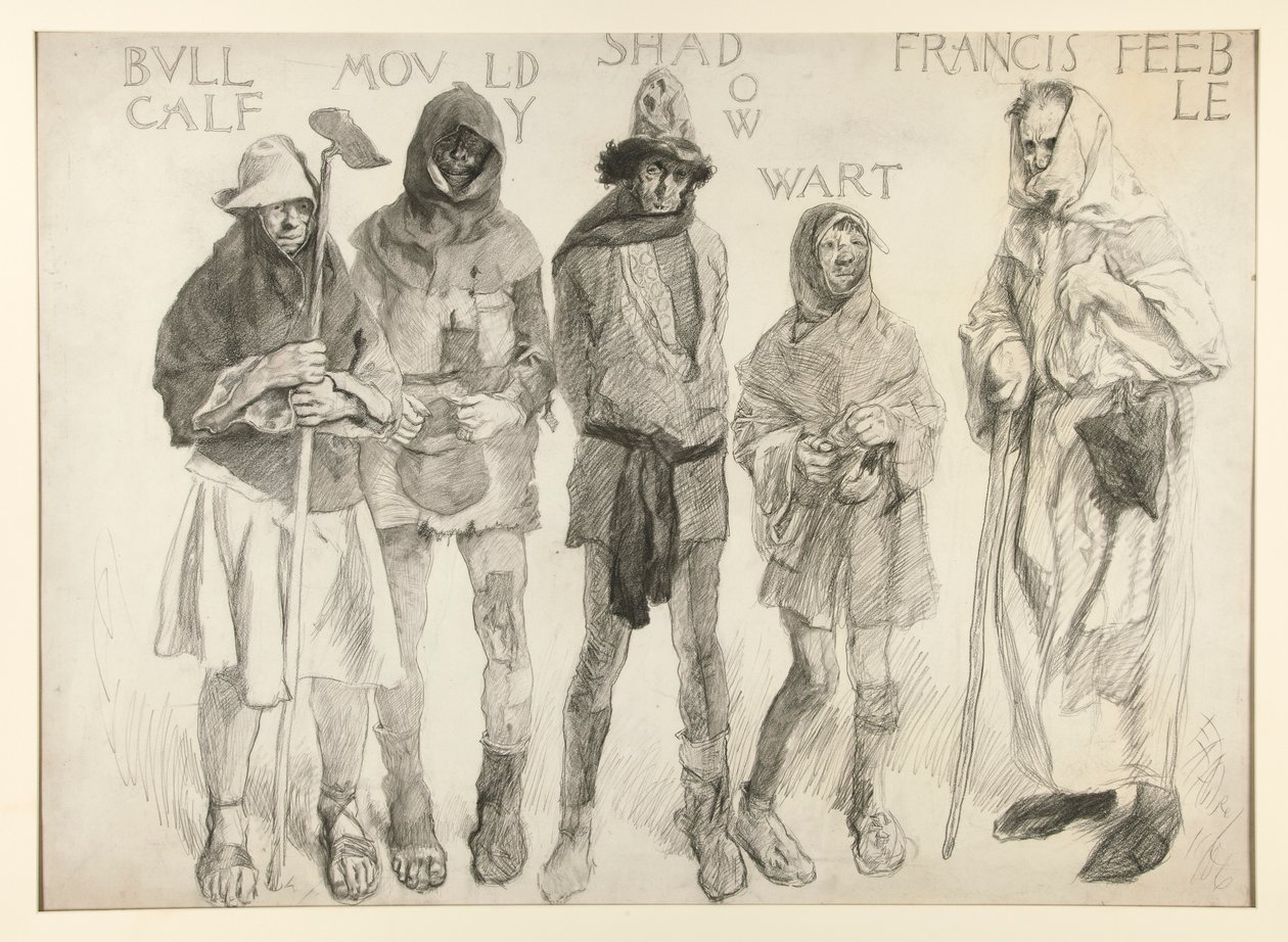 Innan Justice Shallow av Edwin Austin Abbey