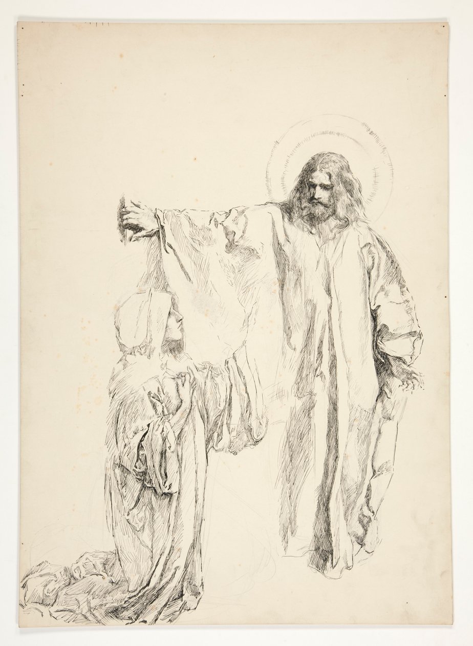 Kristus och Maria Magdalena av Edwin Austin Abbey