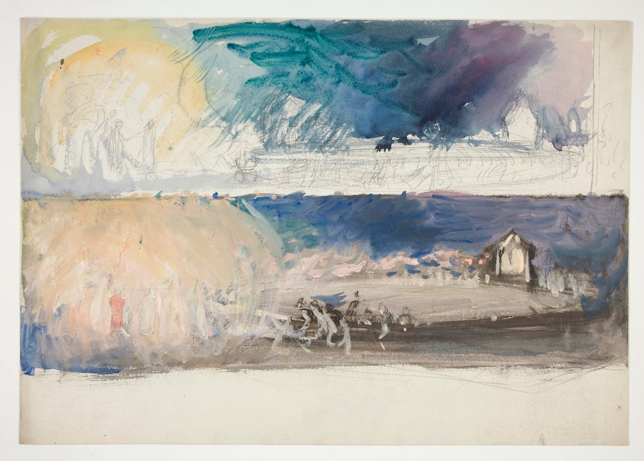 Kompositionsstudie för av Edwin Austin Abbey