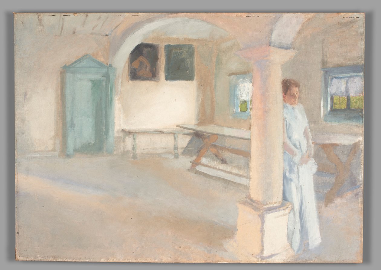 Kompositionsstudie, för en uppmärksamhet av Edwin Austin Abbey
