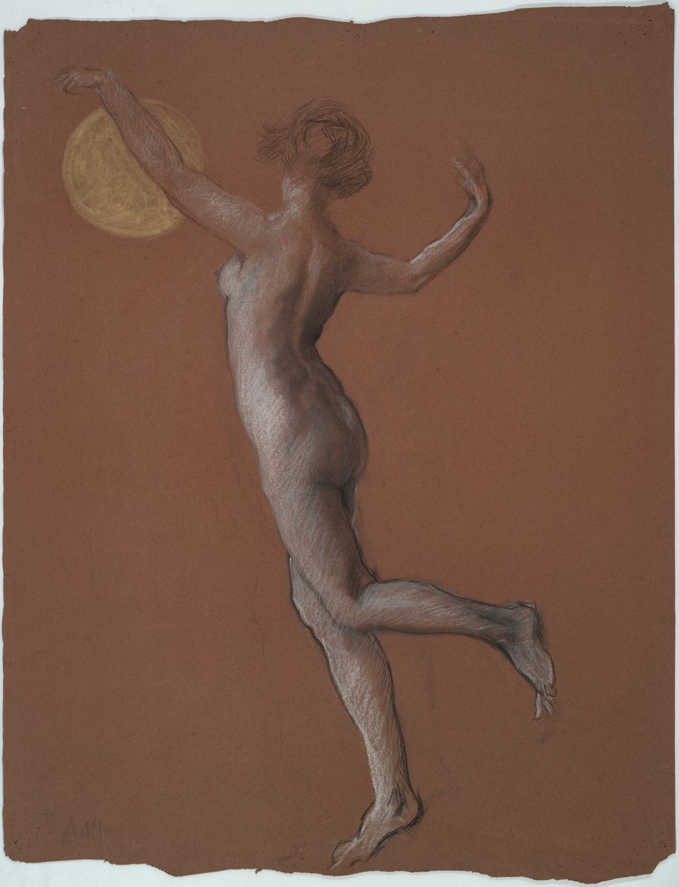 Tidig figurstudie för av Edwin Austin Abbey