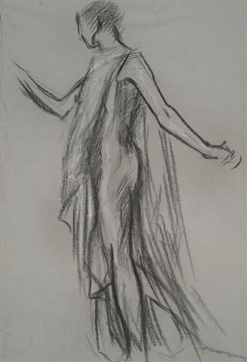 Tidig figurstudie för av Edwin Austin Abbey