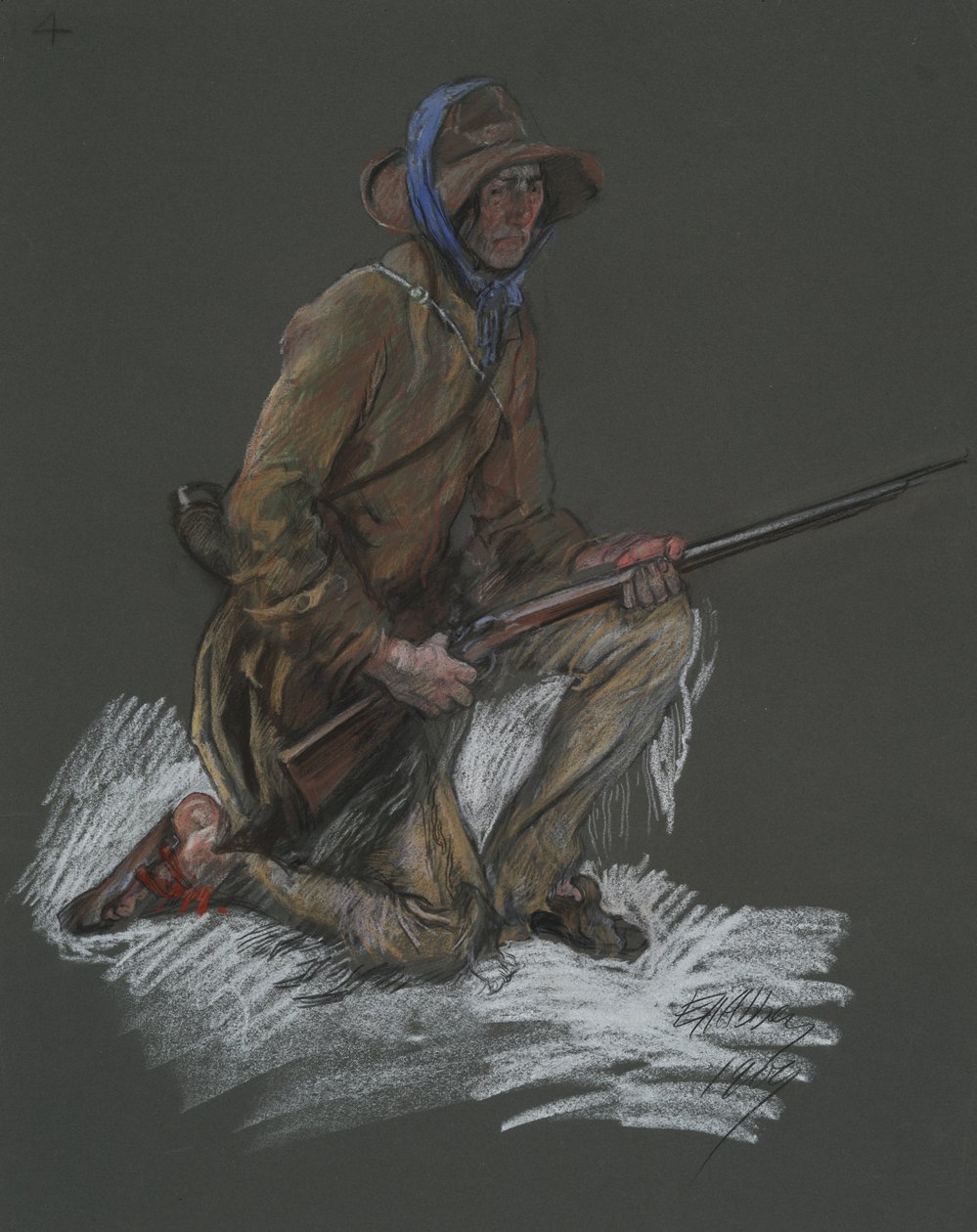 Figurstudie för av Edwin Austin Abbey