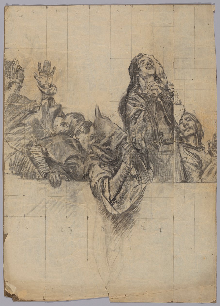 Figurstudie för av Edwin Austin Abbey